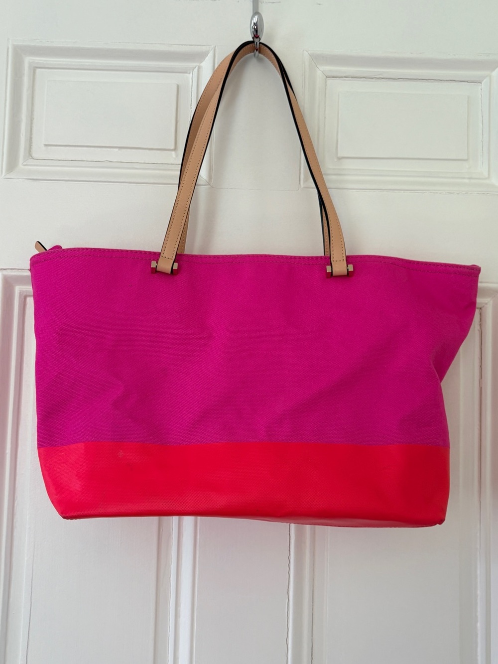 Kate Spade Dipped Canvas Tote in Pink/Red - Picture 2 of 6